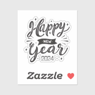 Neues Jahr 2024 Aufkleber