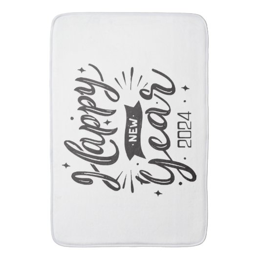 Neues Jahr 2024 Badematte (Vorderseite Vertikal)