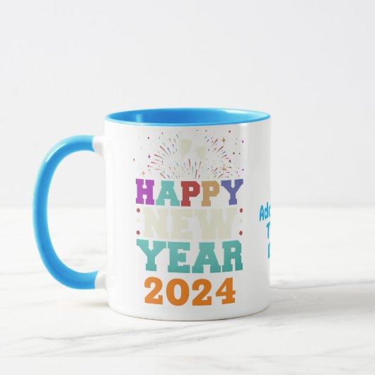 Neues Jahr 2024 Feuerwerk Glück Neue Jahre Party Tasse (Links)