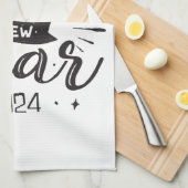 Neues Jahr 2024 Geschirrtuch (Viertel Falte)