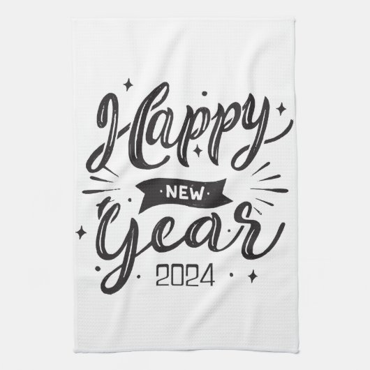 Neues Jahr 2024 Geschirrtuch (Vertikal)