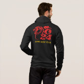 Neues Jahr 2024 Hoodie (Schwarz voll)