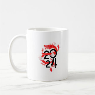 neues Jahr 2024 Jahr des Drachen Kaffeetasse