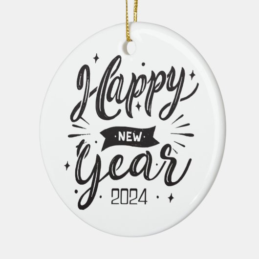 Neues Jahr 2024 Keramik Ornament (Links)