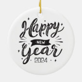 Neues Jahr 2024 Keramik Ornament (Hinten)