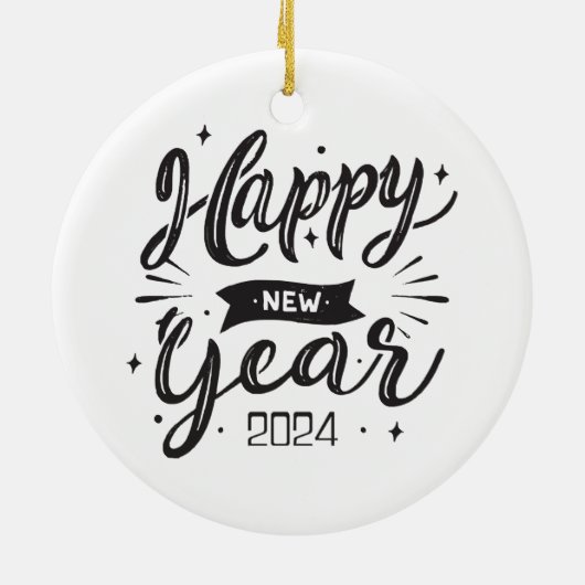 Neues Jahr 2024 Keramik Ornament (Hinten)