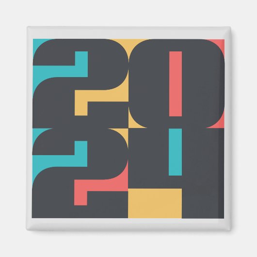 Neues Jahr 2024 Magnet (Vorne)