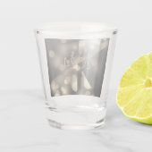 Neues Jahr 2024 mit goldenen Blasen Schnapsglas (Rückseite)