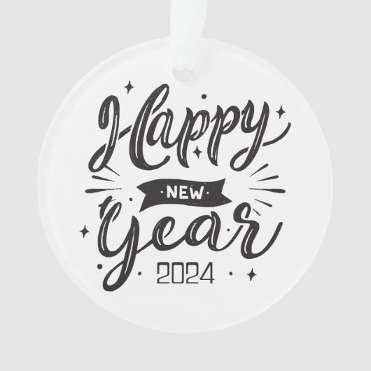 Neues Jahr 2024 Ornament (Vorderseite)