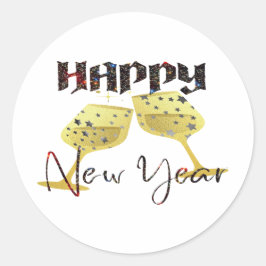 Neues Jahr 2024 Runder Aufkleber