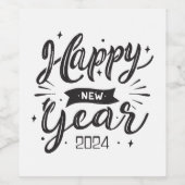 Neues Jahr 2024 Weinetikett (Einzelnes Label)