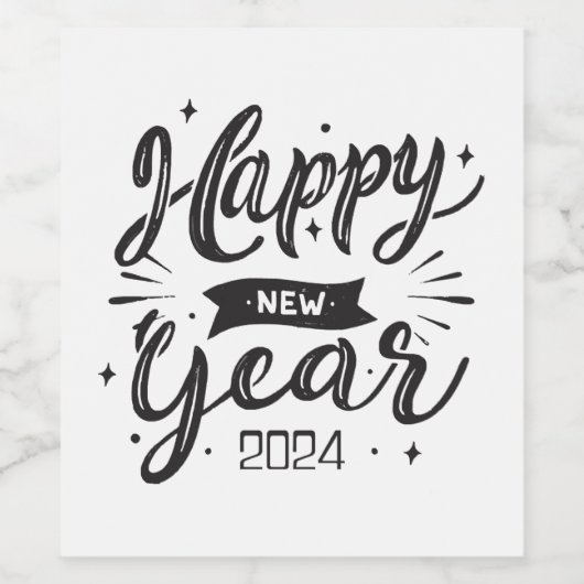 Neues Jahr 2024 Weinetikett (Einzelnes Label)