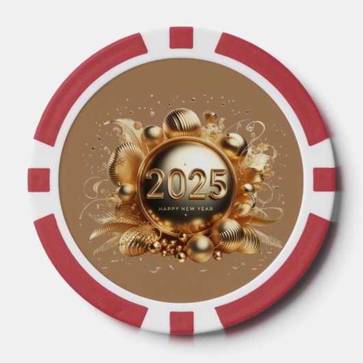 Neues Jahr 2025 Design Pokerchips (Vorderseite)