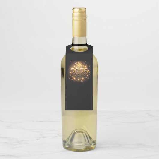 Neues Jahr 2025 Flaschenanhänger (Auf Flasche)