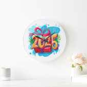 Neues Jahr 2025 Große Wanduhr (Zuhause)