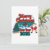 Neues Jahr 2025: Neue Grußkarten Feiertagskarte (Stehend Vorderseite)