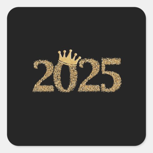 Neues Jahr 2025 Quadratischer Aufkleber (Vorderseite)