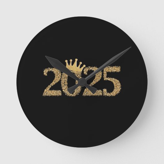 Neues Jahr 2025 Runde Wanduhr (Vorderseite)