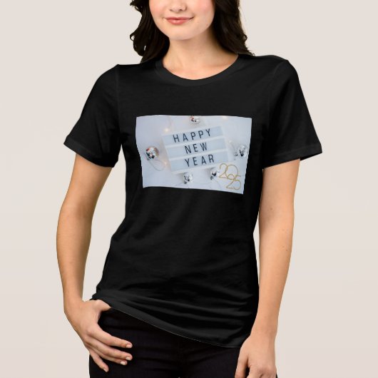 Neues Jahr 2025 T - Shirt-Design mit Disco-Ball-Th Tri-Blend Shirt (Vorderseite)