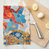 Neues Jahr 2026 Red Fiery Horse Weihnachtsmuster Geschirrtuch (Viertel Falte)