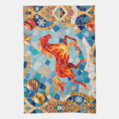 Neues Jahr 2026 Red Fiery Horse Weihnachtsmuster Geschirrtuch (Vertikal)