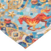 Neues Jahr 2026 Red Fiery Horse Weihnachtsmuster Tischdecke (Schrägansicht)