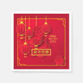 Neues Jahr 20 x Rotes Gold zum Jahr hinzufügen Serviette (Vorderseite)