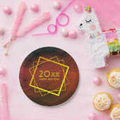 Neues Jahr 20xx Geometrisches Gold 7" Pappteller (Party)
