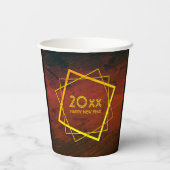 Neues Jahr 20xx geometrisches Gold hinzufügen Pappbecher (Rückseite)