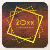 Neues Jahr 20xx geometrisches Gold hinzufügen Rechteckiger Pappuntersetzer (Vorderseite)