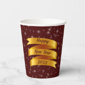 Neues Jahr 20xx Gold Band hinzufügen Pappbecher (Rückseite)