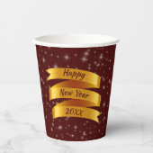 Neues Jahr 20xx Gold Band hinzufügen Pappbecher (Vorderseite)