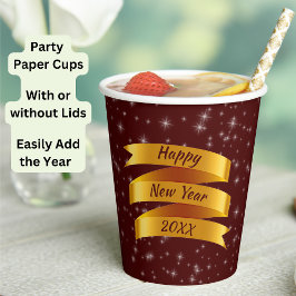 Neues Jahr 20xx Gold Band hinzufügen Pappbecher