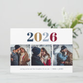 Neues Jahr | 3 FOTO Feiertagskarte (Stehend Vorderseite)