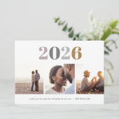 Neues Jahr | 3 FOTO Feiertagskarte (Stehend Vorderseite)