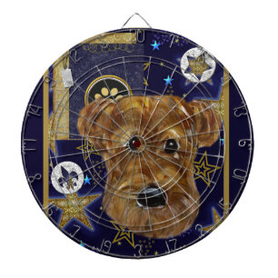 NEUES JAHR AIREDALE DARTSCHEIBE