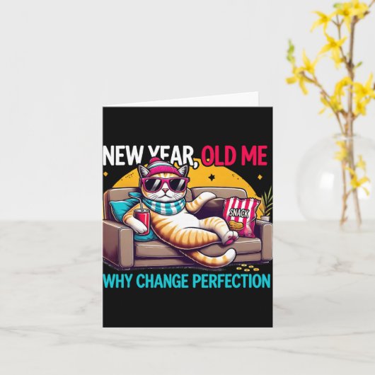 Neues Jahr altes Ich Warum ändern Perfektion Lusti Karte (Gelbe Blume)