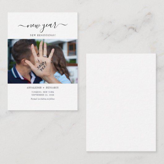 Neues Jahr Beginnt Foto Save the Date Mitteilungskarte (Vorne/Hinten)