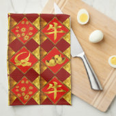 Neues Jahr des Ox-Musters in China Geschirrtuch (Viertel Falte)