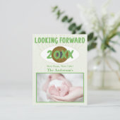 Neues Jahr: Familienfeier grün Feiertagskarte (Stehend Vorderseite)