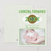 Neues Jahr: Familienfeier grün Feiertagskarte (Vorne/Hinten)