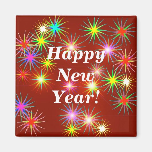 Neues Jahr Fireworks Flash auf Red Magnet (Vorne)