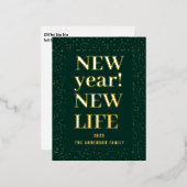 Neues Jahr Folien Feiertagspostkarte (Vorderseite/Rückseite)