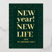 Neues Jahr Folien Feiertagspostkarte (Vorderseite)