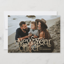 Neues Jahr Foto Elegante Art Deco Typografie Feiertagskarte