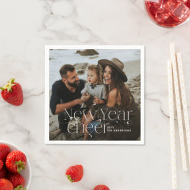 Neues Jahr Foto Elegante Art Deco Typografie Serviette