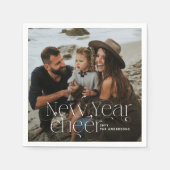 Neues Jahr Foto Elegante Art Deco Typografie Serviette (Vorderseite)