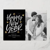 Neues Jahr-Foto Folien Feiertagskarte (Vorderseite)