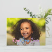 Neues Jahr Foto hell modern farbenfroh Nebel Ankündigung (Stehend Vorderseite)