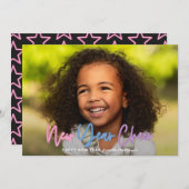 Neues Jahr Foto hell modern farbenfroh Nebel Ankündigung (Vorne/Hinten)